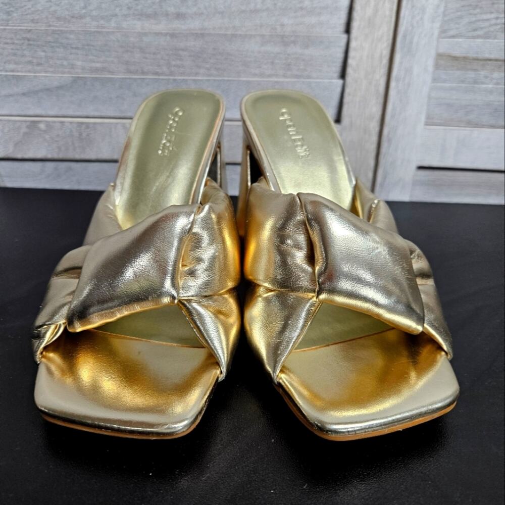Open Edit Saydee Gold Mellatic Slip On Sandal Size 6 - Picture 2 of 9